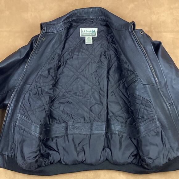 L.L Bean Goatskin Flying Tiger A-2 Thinsulate Leather Bomber Jacket Size L - Picture 2 of 12